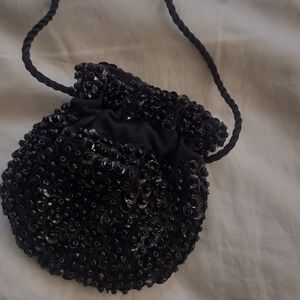 Vintage Elegant Black Sequin Bag